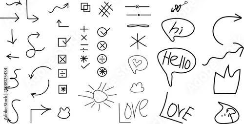 hand drown doodle design on white beck ground.