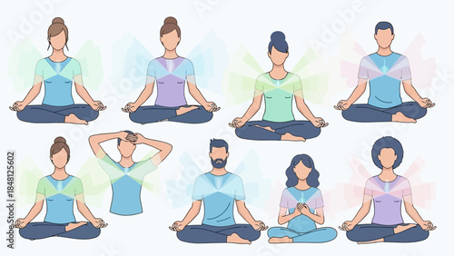 Diverse group practicing meditation and mindfulness in a calm setting