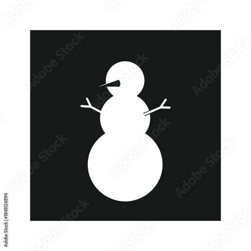Simple snowman silhouette Vector