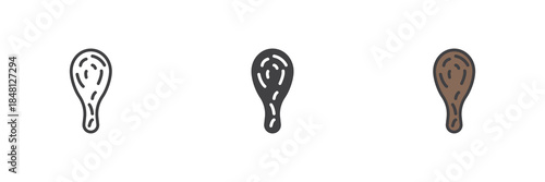 Cudgel club line, solid and colorful icon set pack