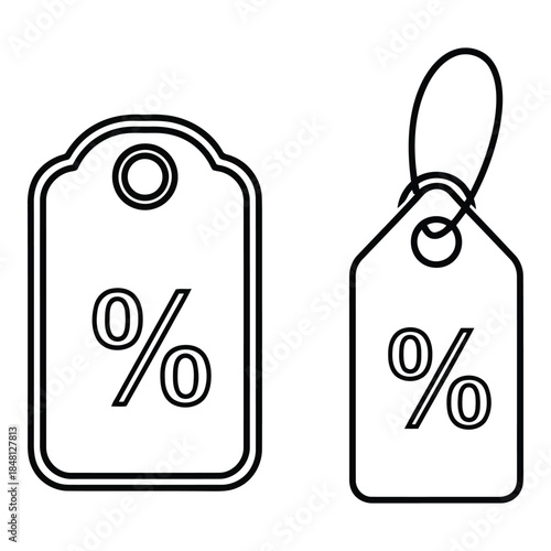 Two discount tags displaying percentages