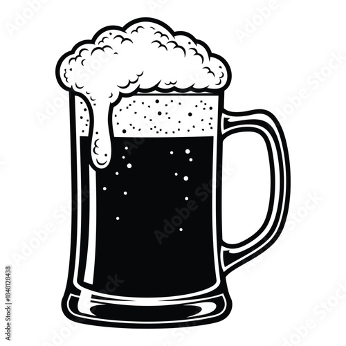 Full glass of dark beer
