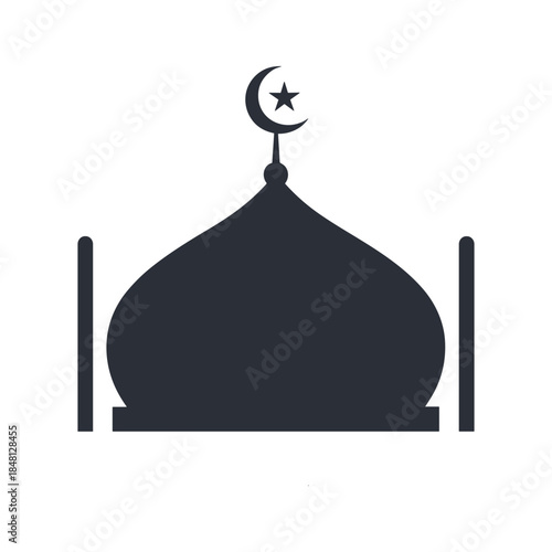 Iconic mosque dome with crescent and star Vector