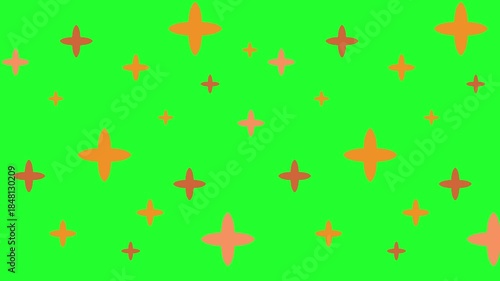 Wallpaper Mural Twinkling Colorful Stars Animation on Green Screen, Red and Orange Sparkling Shapes Chroma Key Loop, Magical Glowing Elements for Video Editing Torontodigital.ca