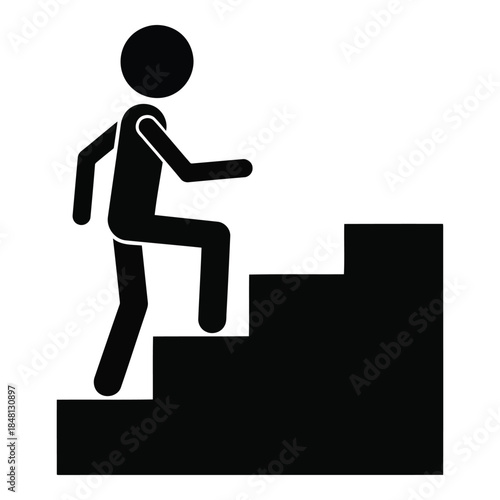 Person ascending stairs