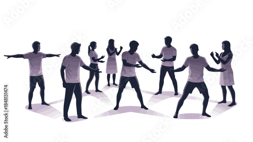 group of diverse people engaging in lively outdoor dance and movement activity