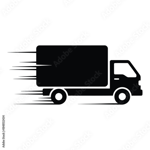 Delivery truck in motion