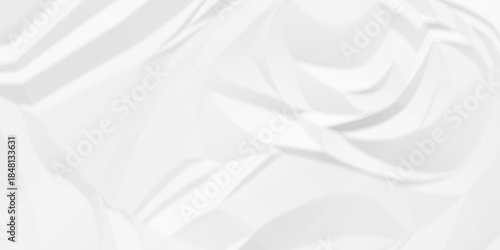 White crumpled paper Blank white crumpled and creased paper poster.