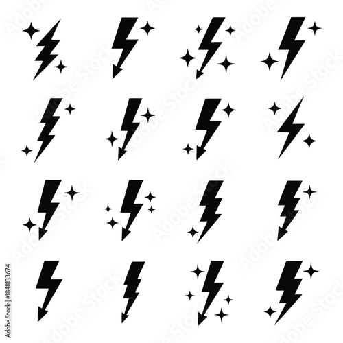 Grid of lightning bolts