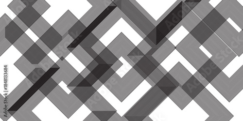 Modern Abstract white background design with layers of textured white transparent material, Minimal geometric white light background triangle black technology vector. Abstract graphic Banner design.