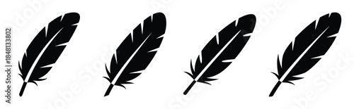 thanksgiving feather icon silhouette icon vector set