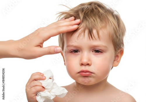 Sick Toddler with Fever and Tissue