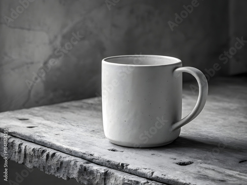 Simple Matte Mug Centered on Monochrome Background in Clean Soft Light
