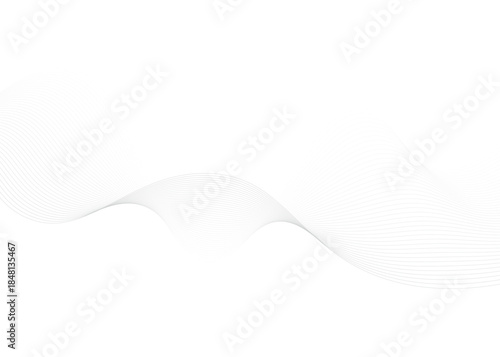 Minimal abstract background with gray color curved lines and elegant wave pattern design. Digital energy waves technology concept modern backdrop design for business, presentation, banner. 