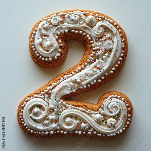 Delicious Decorated Gingerbread Cookie Number Two Sweet Treat