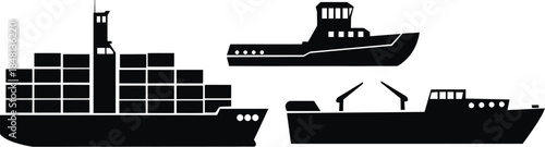 boat icon Set, Ship Icon Set,  sailboat yacht marine ship catamaran submarine vessel, Vector illustration !