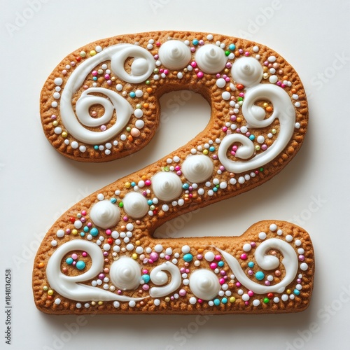 Delicious Decorated Gingerbread Cookie Number Two Sweet Treat