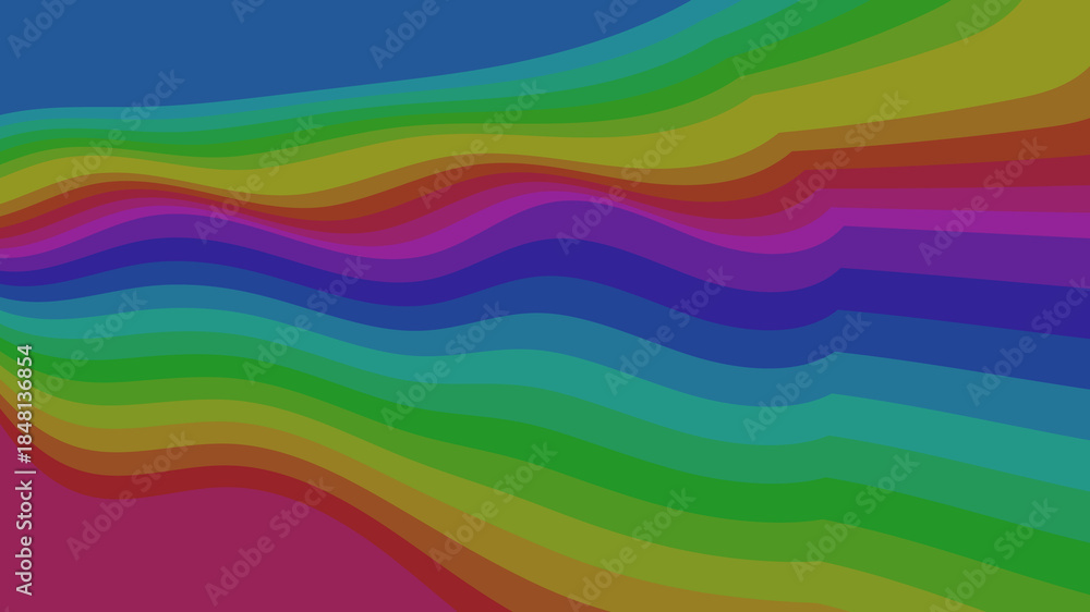 Obraz premium Vibrant Rainbow Ribbon: Abstract Color Bands Graphic Illustration for Creative Designs & Colorful Backgrounds (116 chars)