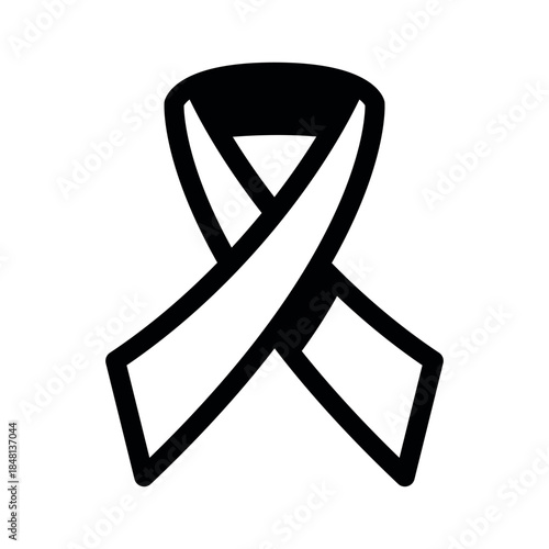 Awareness ribbon icon in vector style showing support for various causes and movements throughout the community in modern design