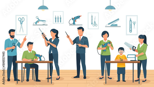 innovative classroom for learning and practicing from professionals and students