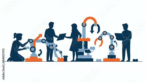 innovative robotic manufacturing process with human teamwork and automation integration