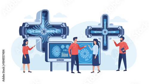 innovative robotics technology showcasing human interaction with advanced mechanical devices and