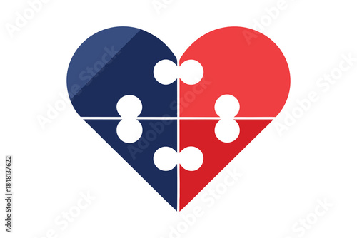 Heart Puzzle Pieces Love Connection Concept