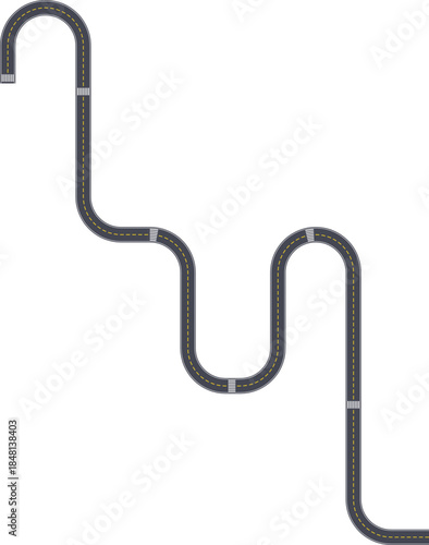 Top view roadway design showing a labyrinth-style continuous path with squared routing.