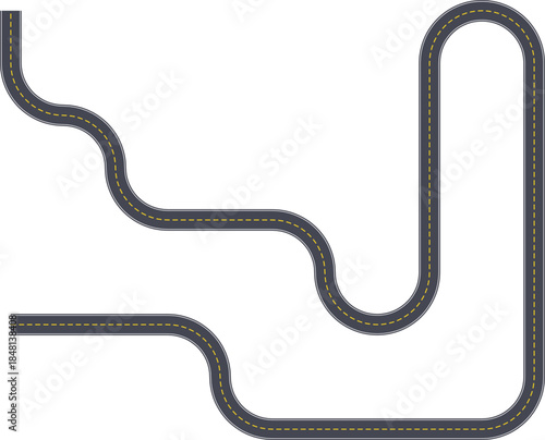 Top view street layout depicting a labyrinth form created with squared wave routing.