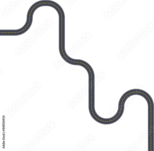Top view highway path graphic illustrating a labyrinth configuration using squared wave geometry.