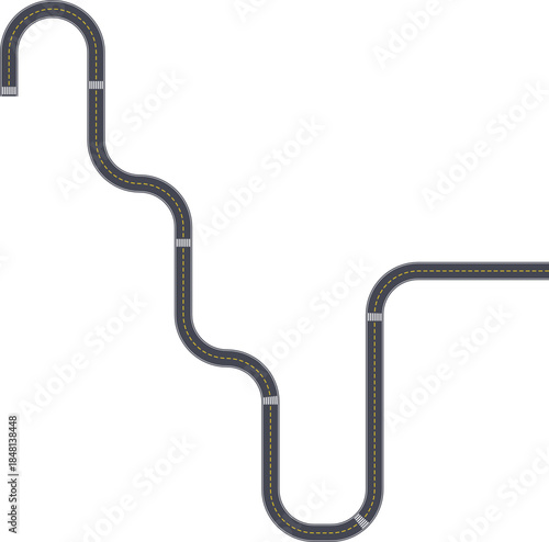 Top view highway graphic showing a maze path structure with continuous squared routing.
