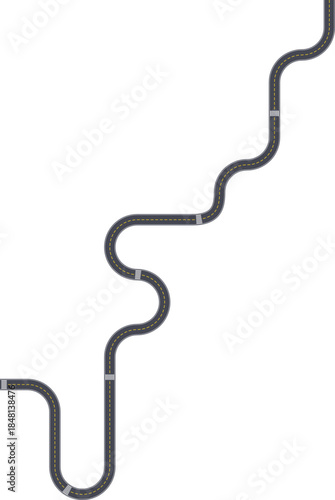 Top view road design depicting a square maze layout constructed with squared wave segments.