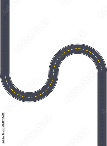Top view street layout illustrating a square wave road path with clear lane markings.