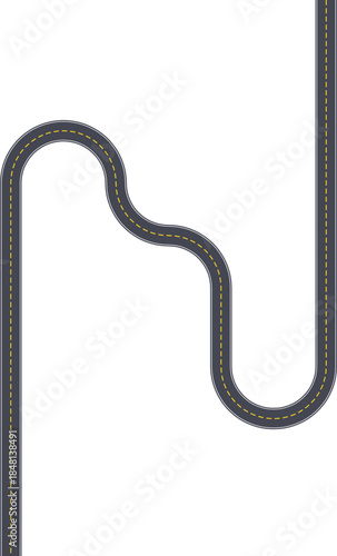 Top view road design depicting a squared path configuration with standard lane indicators.
