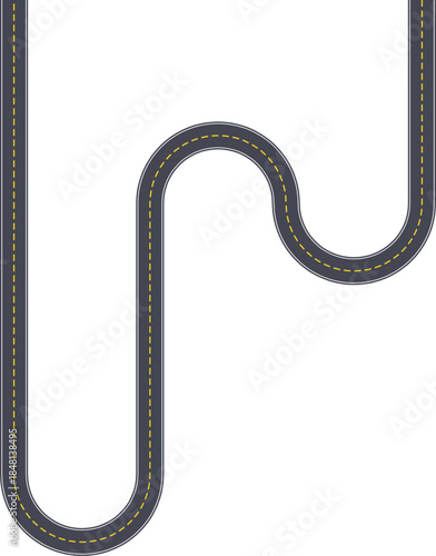 Top view highway path graphic showing a square-based path formed with squared wave routing.