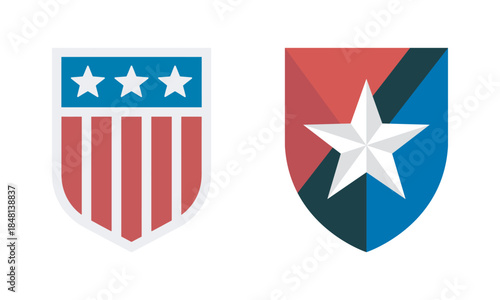 American inspired shields with stars and stripes