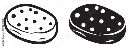 Bath Sponge Icon Vector Illustration for Bathroom, Hygiene, and Personal Care Design. Minimalist Bath Sponge Vector Icon in Flat and Line Style for App, UI, and Web Projects.