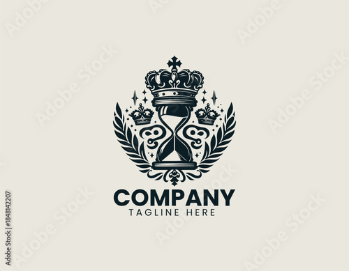 Time kings crowned hourglass conveys luxury authority and timeless elegance as a refined emblem