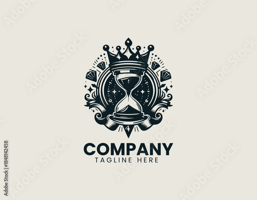 Time kings crowned hourglass conveys luxury authority and timeless elegance as a refined emblem
