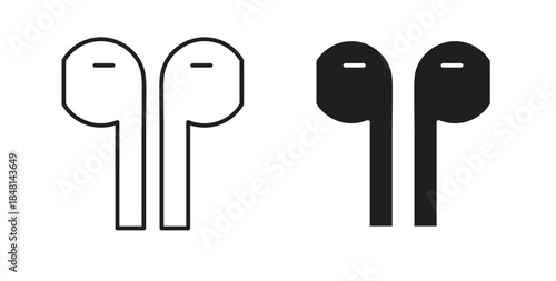 Air pods icon vector Illustration and outline Icons. vector silhouette.