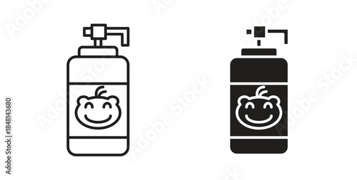 Baby shampoo icon vector Illustration and outline Icons. vector silhouette.