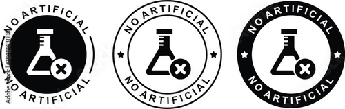 Artificial flavor free product . Artificial flavors not added . No Artificial . Organic product icon label sticker