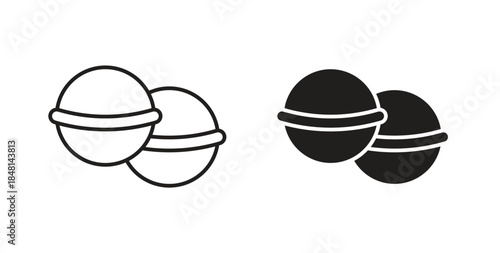 Bath salts bomb icon vector Illustration and outline Icons. vector silhouette.