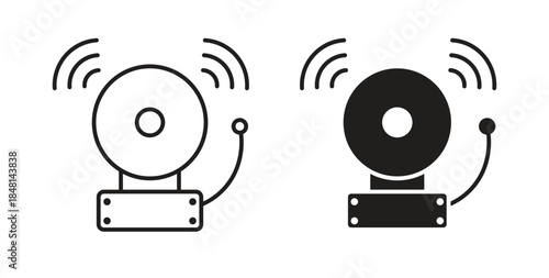 Bell school icon vector Illustration and outline Icons. vector silhouette.