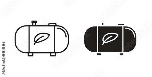 Biogas icon vector Illustration and outline Icons. vector silhouette.