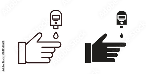 Blood sugar test icon vector Illustration and outline Icons. vector silhouette.