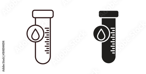 Blood test icon vector Illustration and outline Icons. vector silhouette.