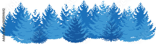 Winter background with Christmas trees