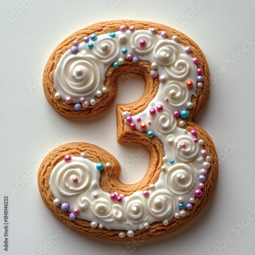 Delicious Decorated Gingerbread Cookie Number Three Sweet Treat