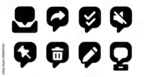 Messaging and Communication Speech Bubble Icons Set